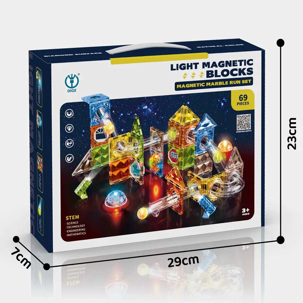 Fun Magnetic Blocks Set - 69 Pieces for kids in Kuwait